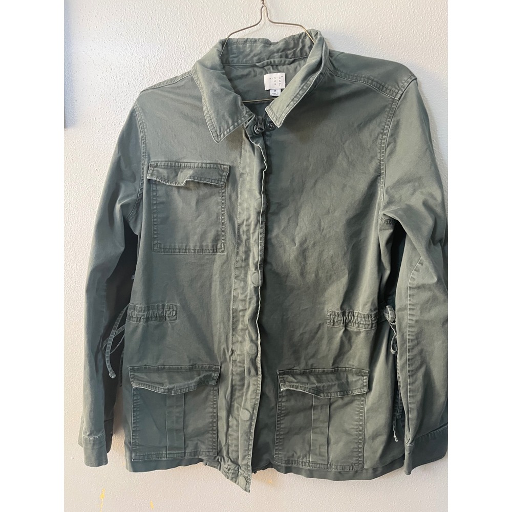 A NEW DAY Utility Jacket Field Cargo‎ wmn M Green Military Minimalist Athleisure